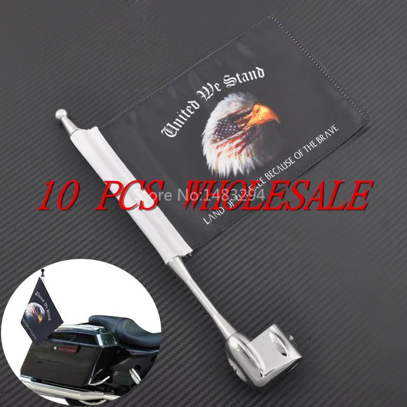 Комплект флагов и мачт премиум класса 10 шт. вертикальный багажник с головой Орла
