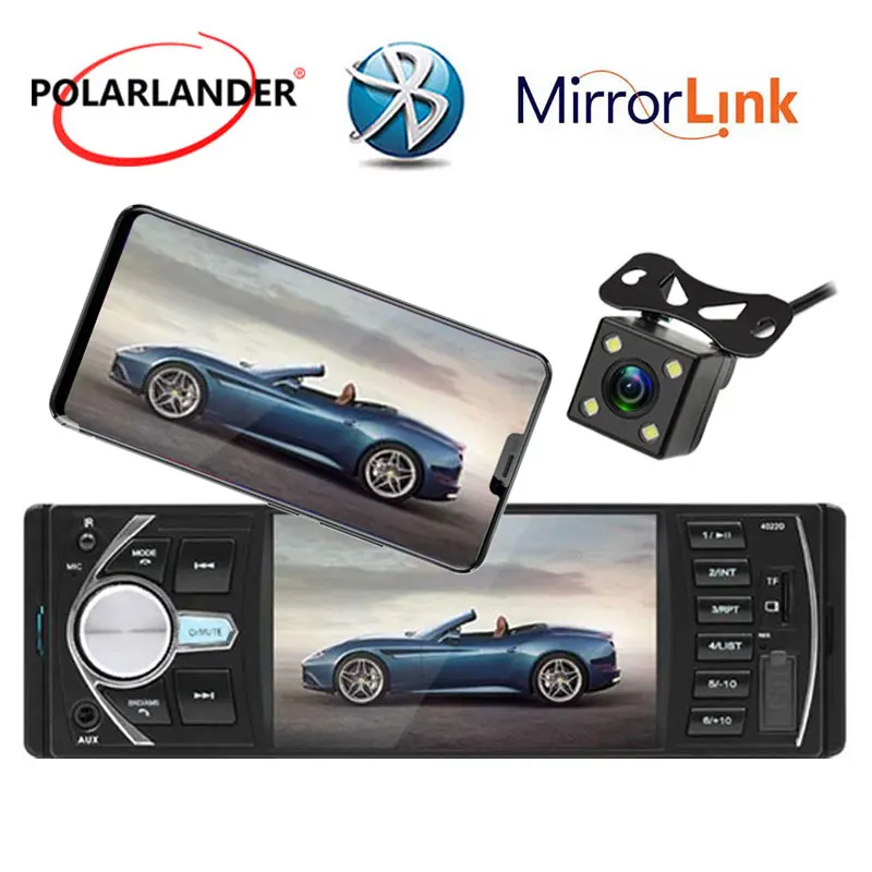 Аудио DVR/камера вход стерео TF/USB/AUX в автомобиле радио Bluetooth Зеркало Ссылка для Android