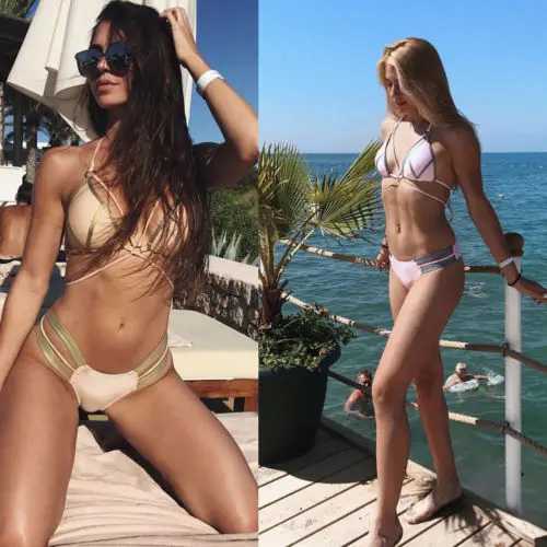 Женский комплект бикини пляжный купальник Мягкий купальный костюм пуш-ап