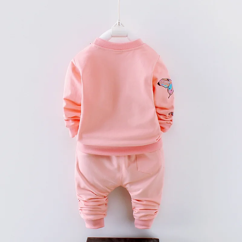 Kids Clothing Sets Long Sleeve Shirt +pant 1-4 Ages Casual Suit 2 Pieces for Boys and Girls Suits Pink Purple Gray Color | Мать и ребенок