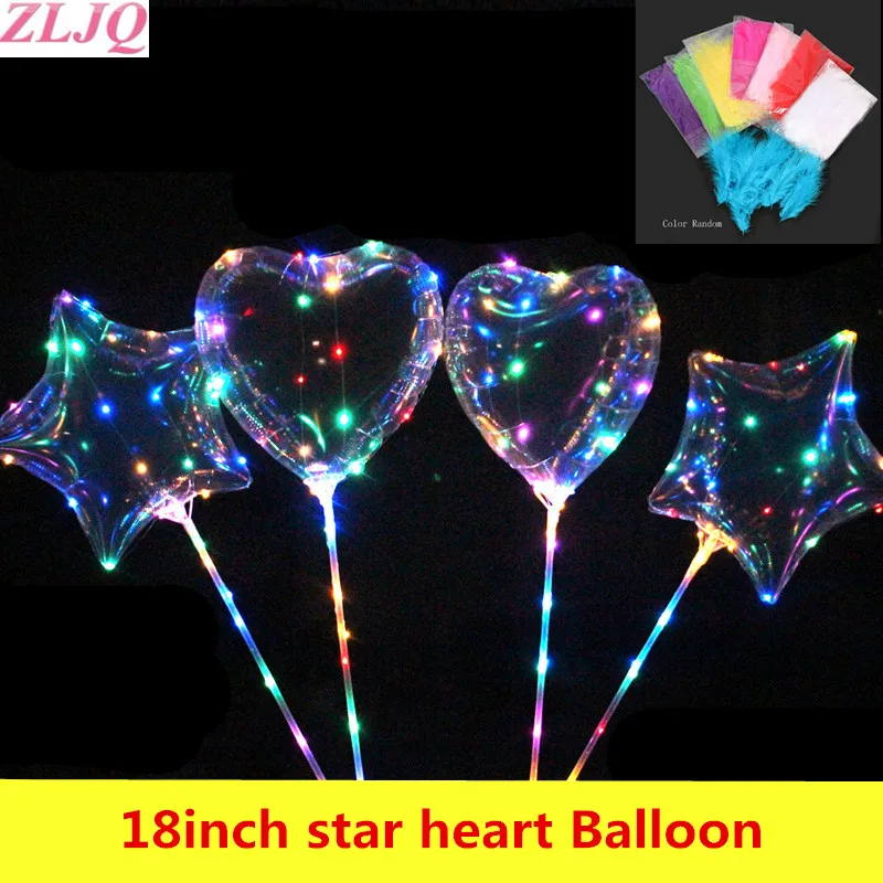 ZLJQ 2021 с новым годом Led Сердце Звезда светящиеся воздушные шары BoBo День Святого