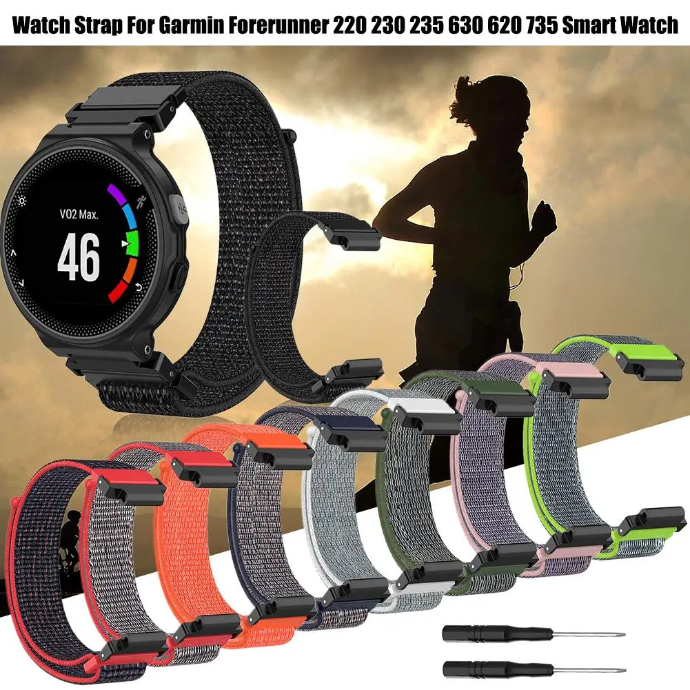 Смарт часы нейлоновый спортивный ремешок на запястье для Garmin Forerunner 220 230 235 630 620 735