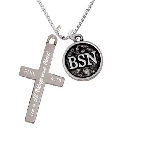 Медсестра кадуцеус Seal-BSN-I Can Do All Things-cross necklace | Украшения и аксессуары