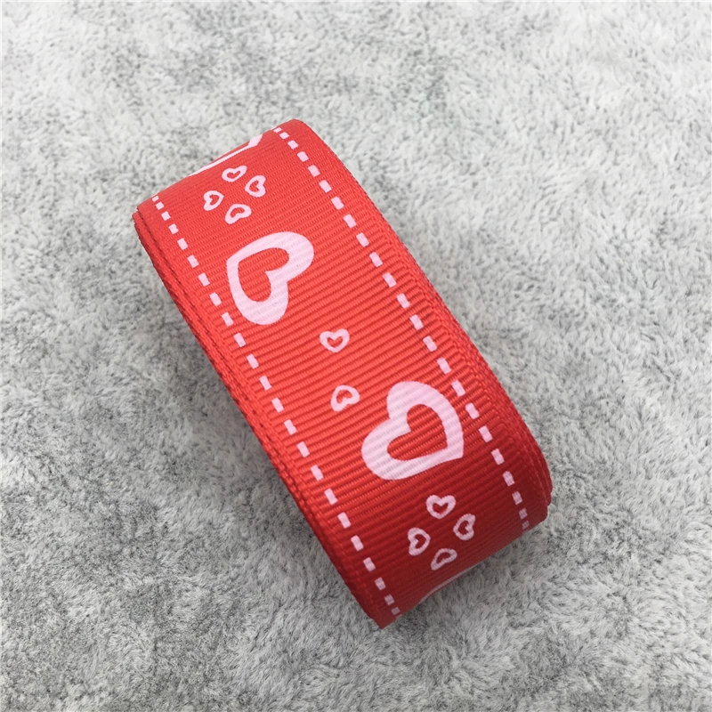 Лента для волос с принтом Love Grosgrain 5 ярдов/партия 1 дюйм (25 мм) бантик свадьбы