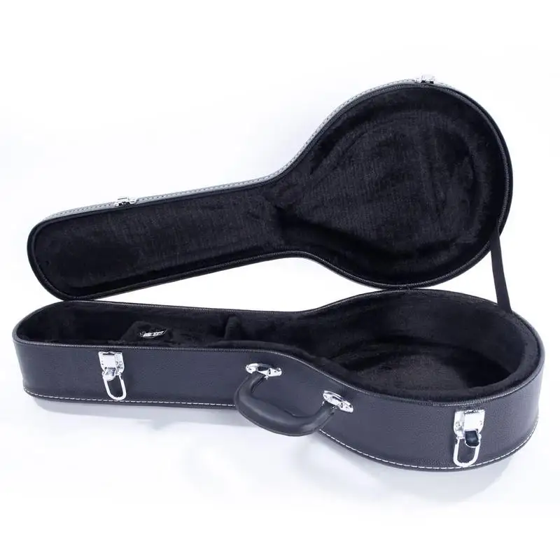 

Portable A-Style Mandolin Hard Case Microgroove Pattern Leather Wood Mandolin Carrying Case Stringed Instruments Accessories