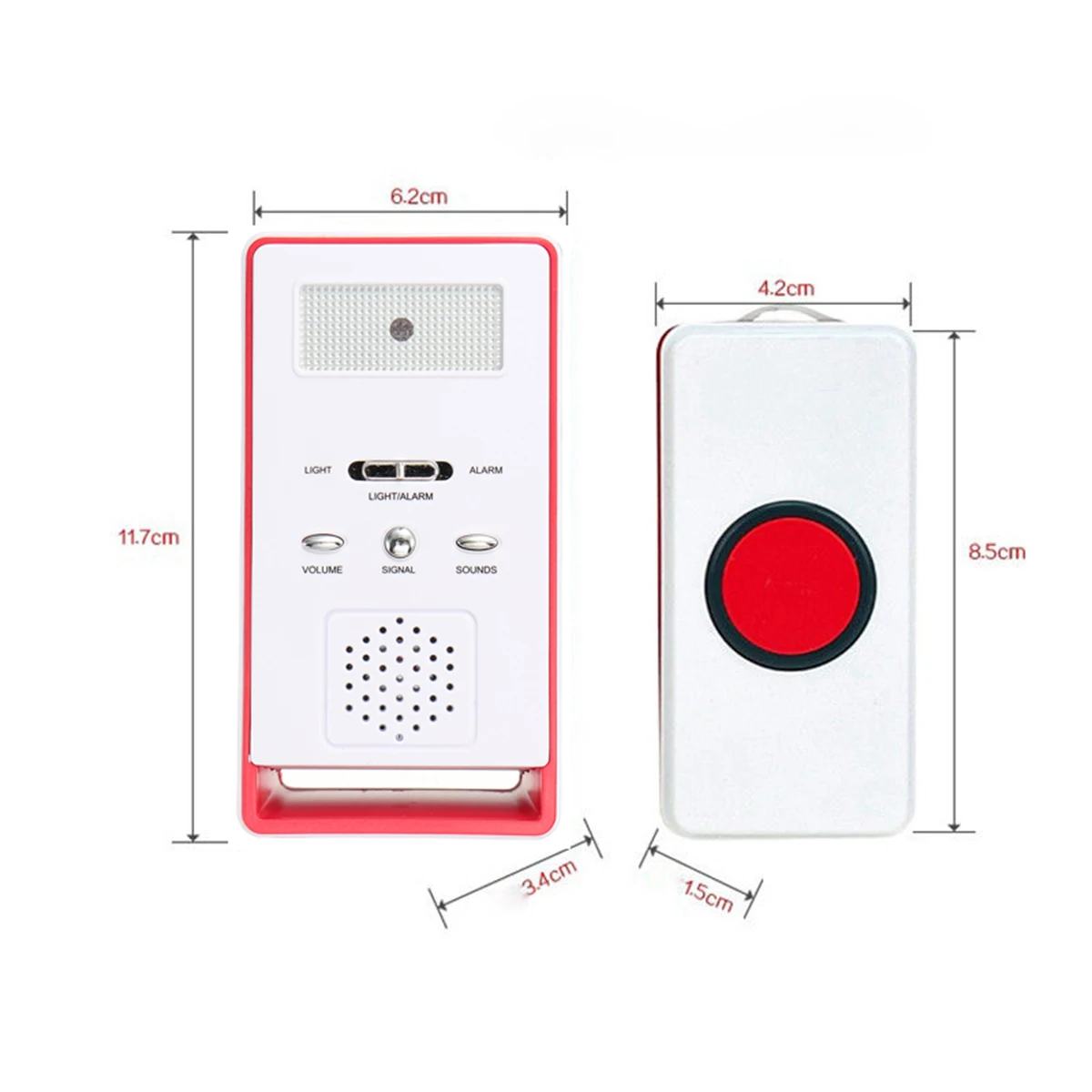 

Red Wireless Emergency Dialer Alarm System Panic Button Elderly Handicapped Maternal Pregnant Women Household Safety Accessories