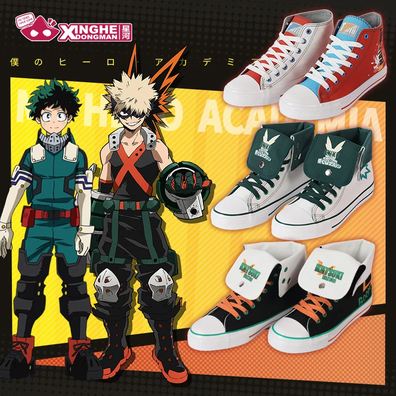 Млечный Путь аниме мой герой Academy высокие холщовые Izuku Midoeiya кроссовки Shoto Todoroki