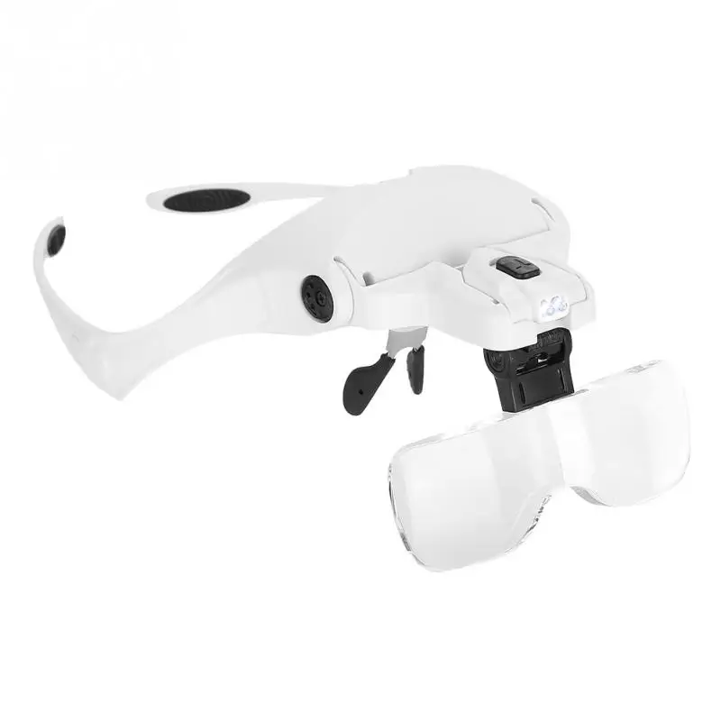 Лупа для повязки на голову с 5 линзами Светодиодная лампа ремонта ювелирных