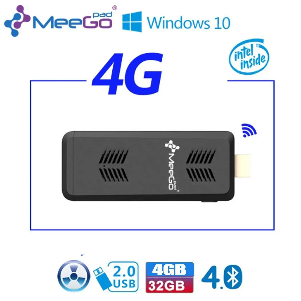 Профессиональный Windows 10 Карманный Compute Stick 4 + 32G Мини хост Гб DDR3L/32 ГБ EMMC Intel Atom Cherry
