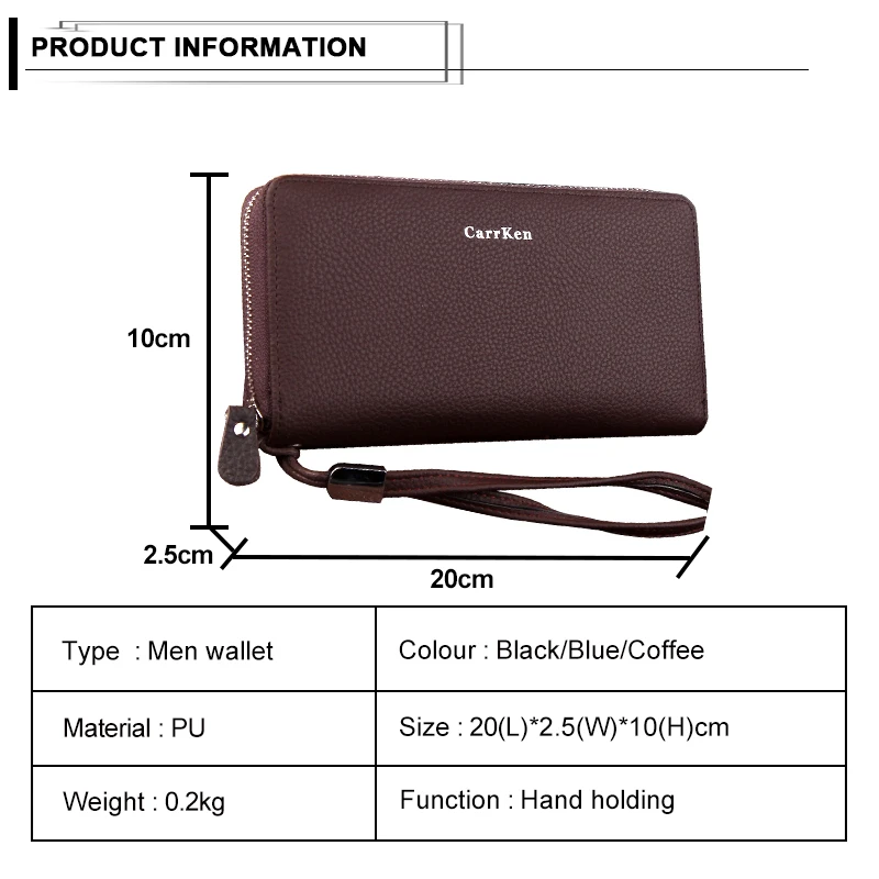 2019 новый дизайн Rfid Блокировка Мужской кожаный длинный клатч большой емкости