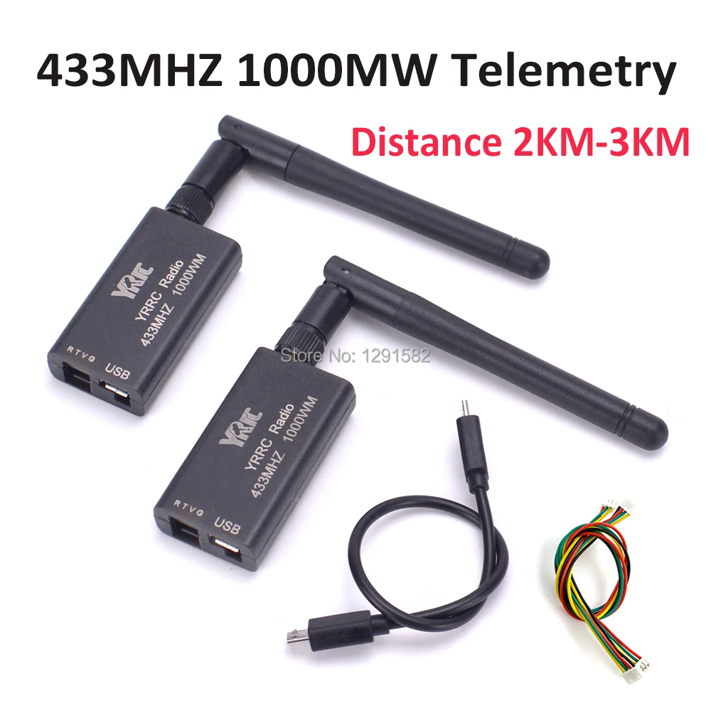 Телеметрический радиоприемник 3DR 433 МГц 1000 МВт TTL и USB порт для передачи данных