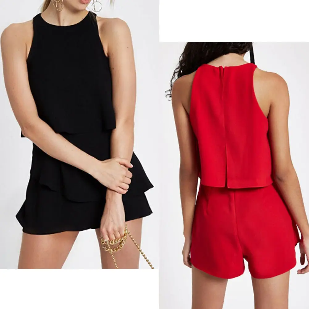 New Women Fashion Casual Solid O Neck Playsuit Ladies Summer Shorts Clubwear | Женская одежда