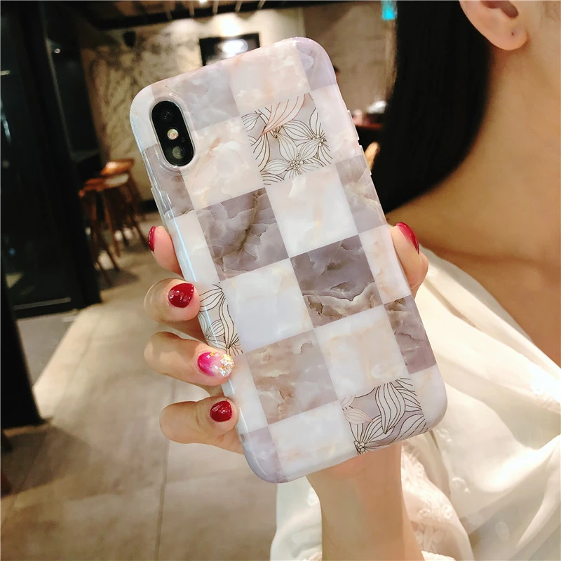 3cpizai для iphone XR XS MAX X чехол Цветочный квадратный Серый Мраморный Дизайн 8 7 6s Plus