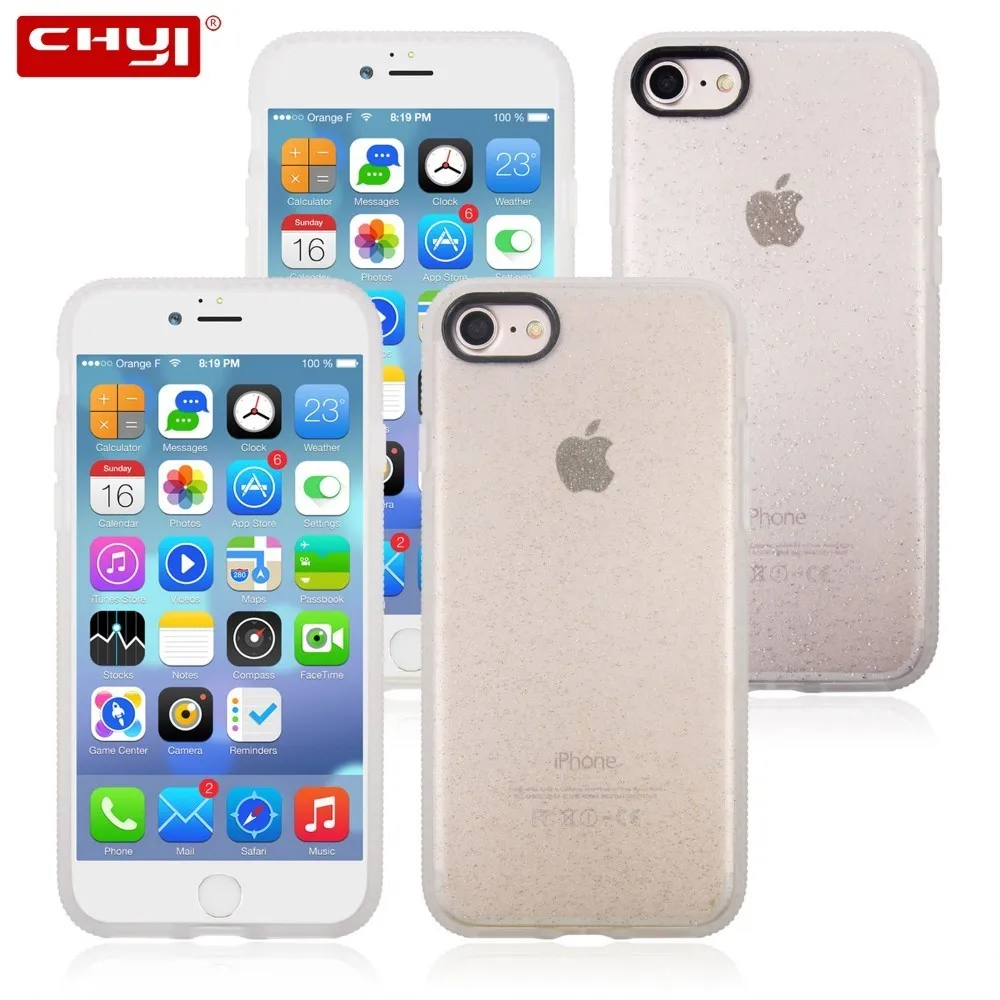 CHYI роскошный мобильный телефон чехол для Iphone 7 8 Plus прозрачные блестящие Чехлы