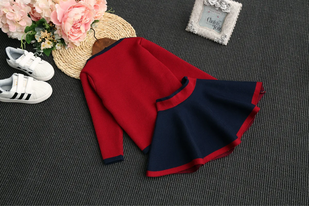 Girls Clothing Sets 2018 Autumn Winter Children Clothes Suits Long Sleeve Skirt Kid 2pcs Sport Suit For Girl Tracksuits Sale |