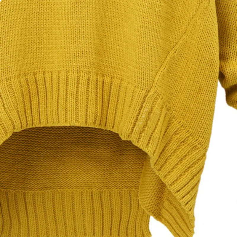 CHICEVER 2019 Spring Women's Sweater Tops Female Half Turtleneck Long Sleeve Loose Asymmetric Hem Sweaters Fashion Sweet Clothes | Женская