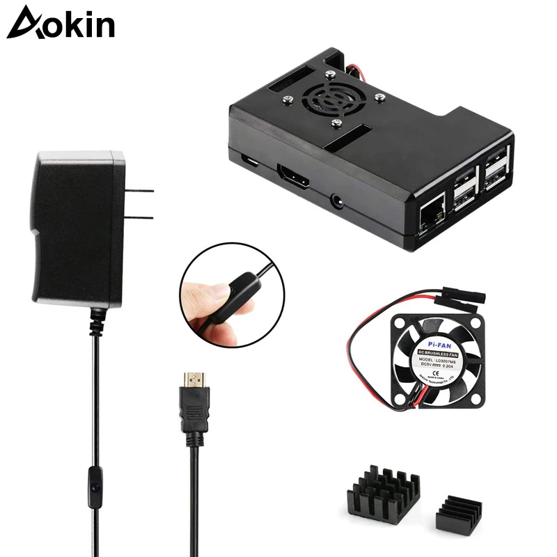 Для Raspberry Pi чехол Fundas защитный ABS с мини охлаждающим вентилятором источник