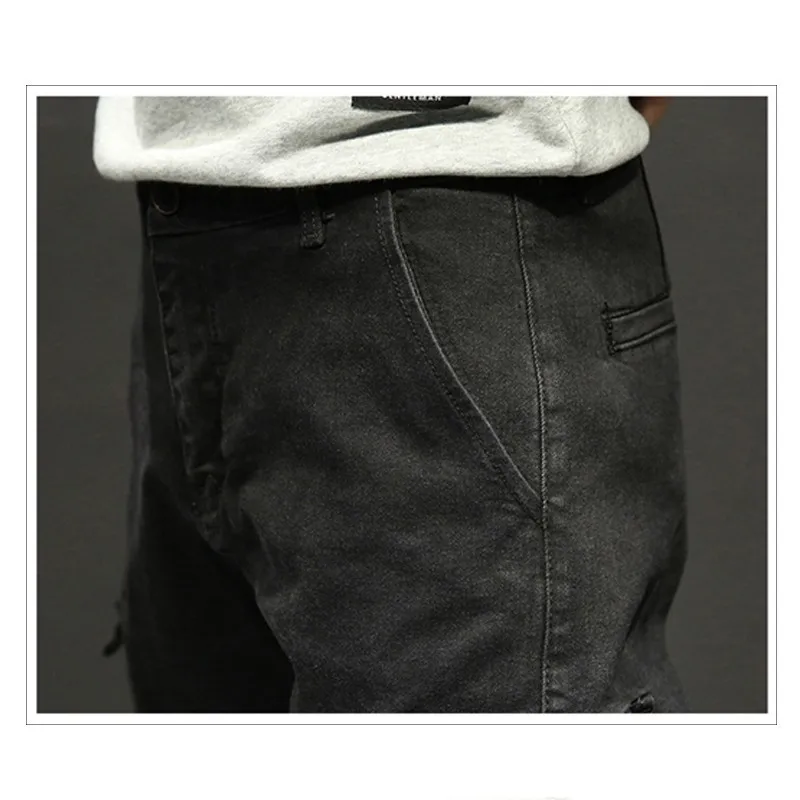 New Arrival Spring Autumn Jeans Men Large Size Loose Solid Fashion Mid Harem Pants Zipper Fly Full Length Bargain Price