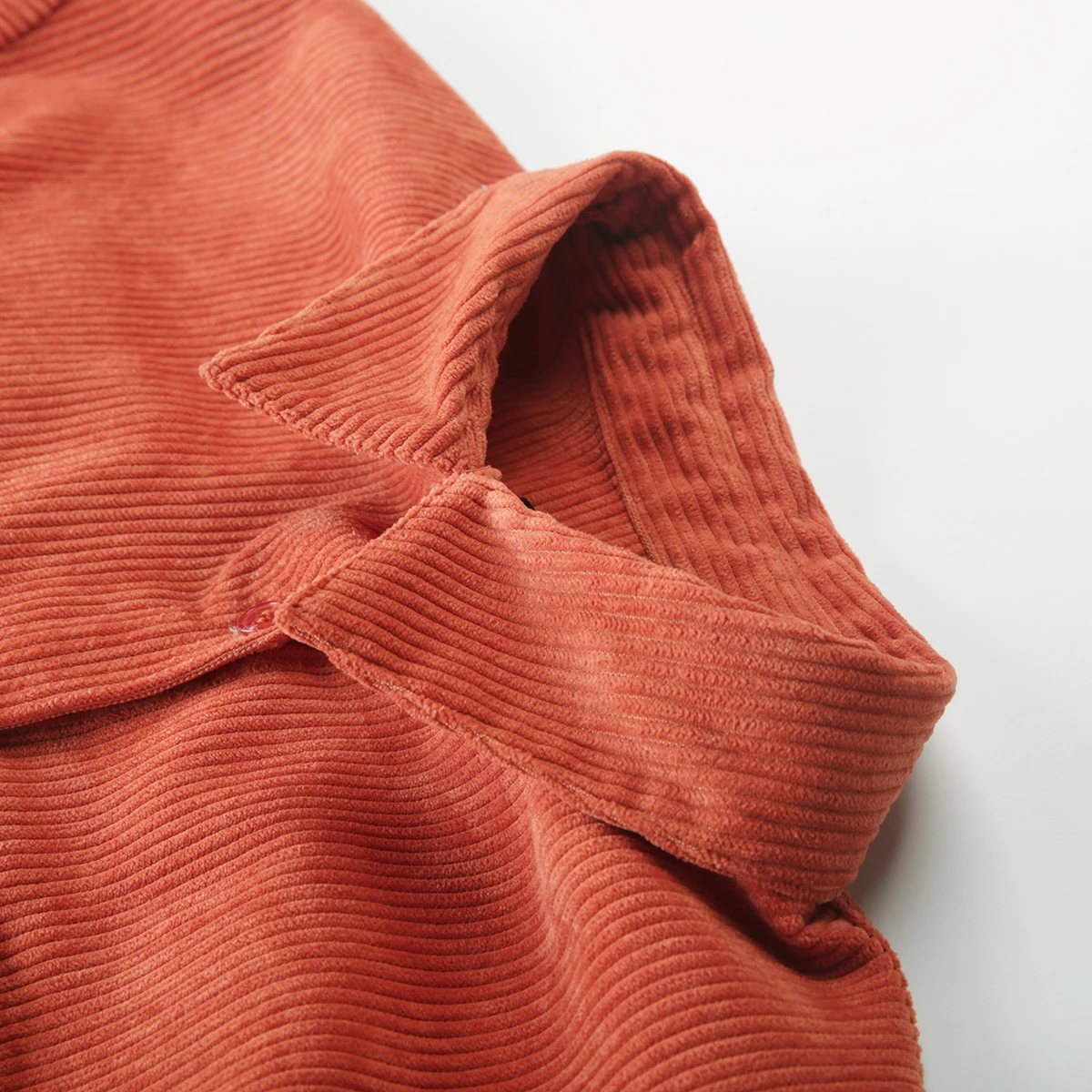 HDY Haoduoyi Pure Corduroy Collar Long Sleeve Shirt |