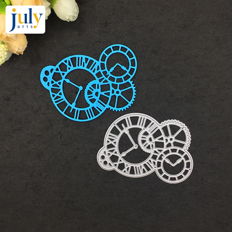 

Julyarts Clock Cutting Dies Carbon Steel Silver DIY Scrapbook Paper Album Embossing Stencil For Handwork Creative New Dies