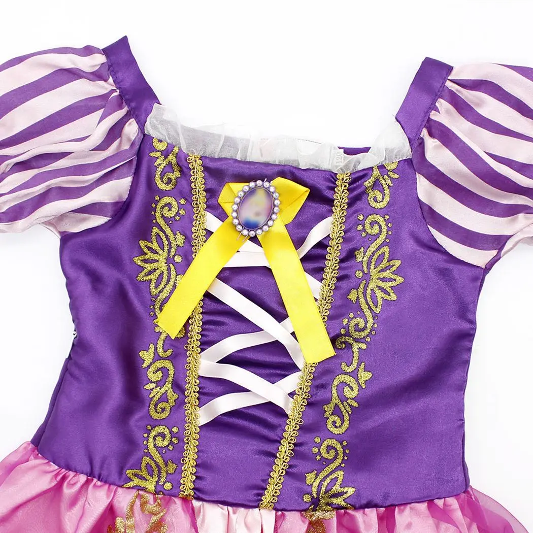 AmzBarley Girls Rapunzel Dresses Fancy Childrens Festival Clothing Cosplay Princess Birthday Party Halloween Costume Clothes | Детская