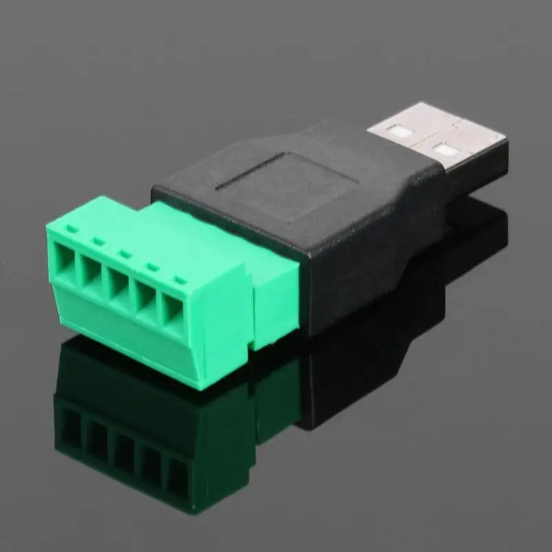 

USB2.0 штекер к 5-контактному винтовому клеммному разъему Apdater с защитным разъемом