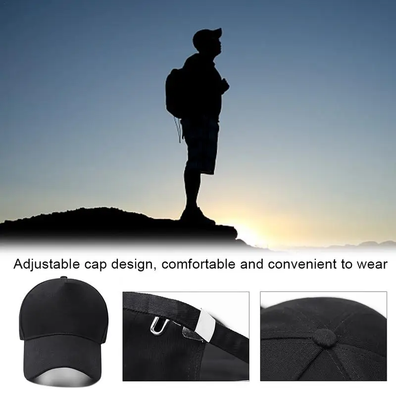 Unisex Cotton Cap Outdoor Black Baseball Caps All-Match Sports Casual Sun Hat For Men Women | Спорт и развлечения