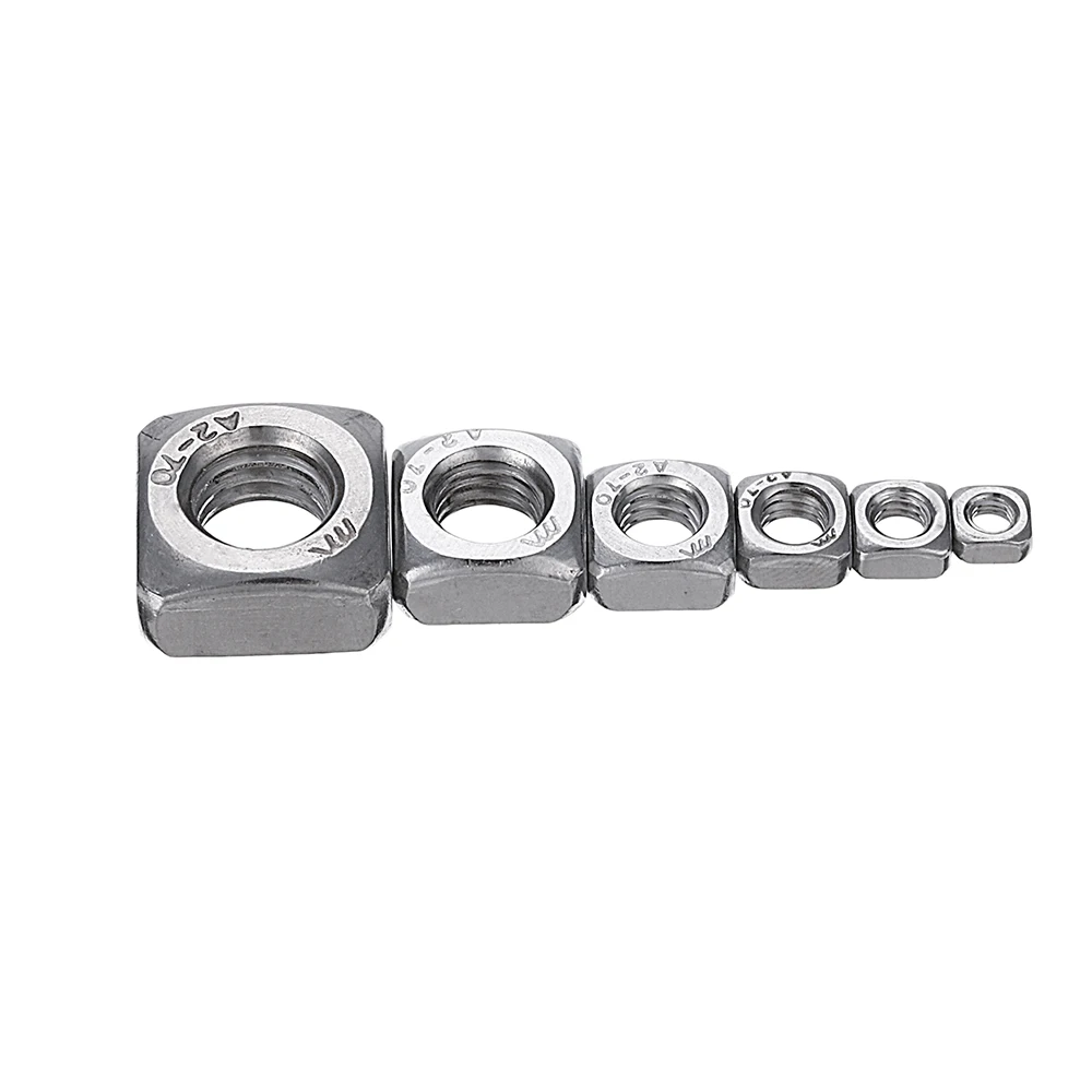 Suleve MXSN5 260 шт. M3/M4/M5/M6/M8/M10 квадратная гайка 304 нержавеющая сталь машина винтовые