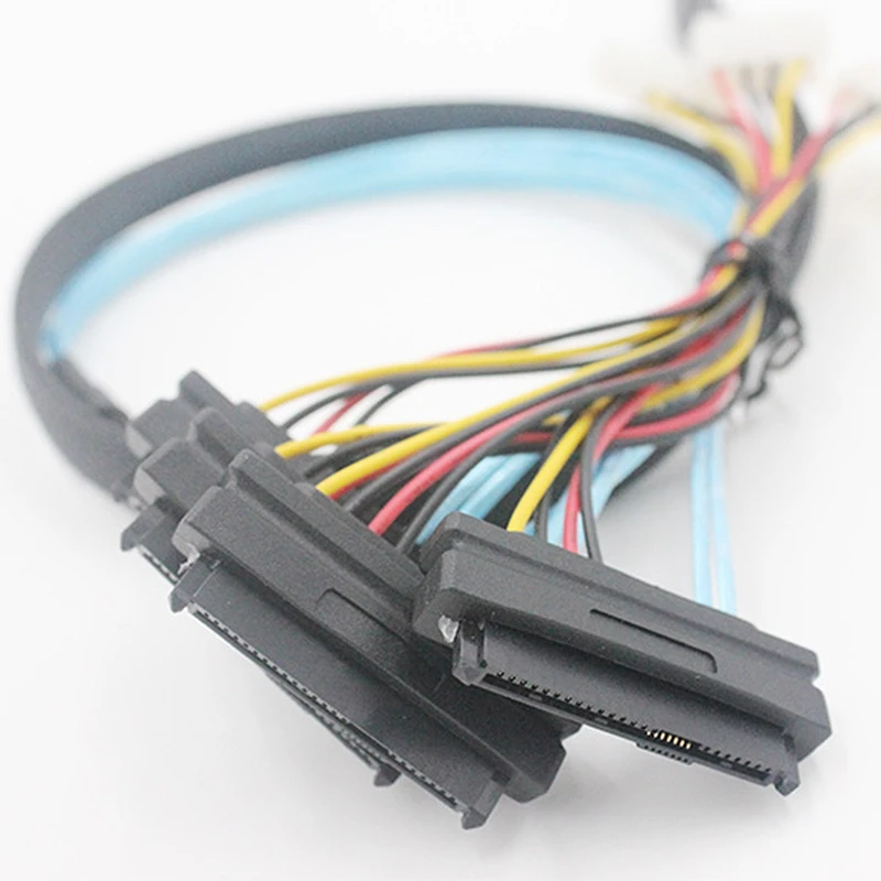 Mini Sas Hd Sff-8643 до 4Xsas 29 Pin Female (Sff-8482) Разъемы с Sata power Molex КАБЕЛЬ 1 м | Электроника