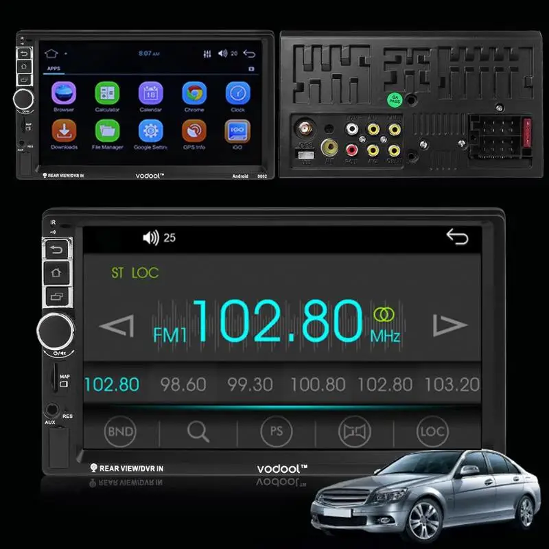 7 &quotсенсорный экран 2 Din четырехъядерный автомобильный Радио Android 1 wifi Bluetooth Авто MP5