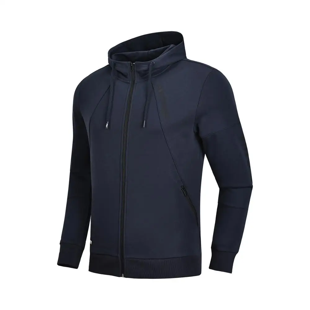 Мужская толстовка с капюшоном Li-Ning BAD FIVE теплая флисовая из 66% полиэстера 34% хлопка