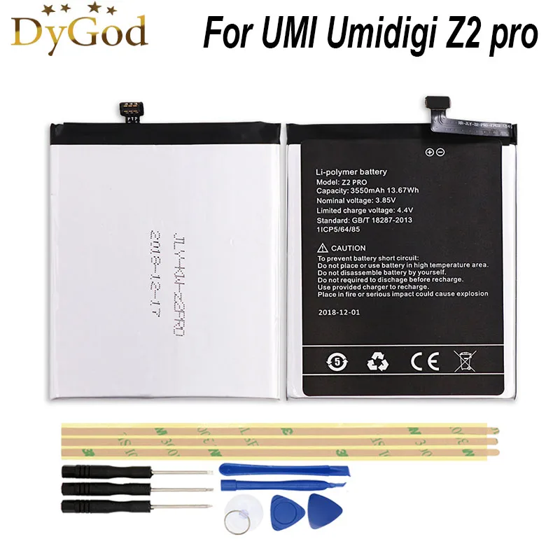

Аккумулятор DyGod 3550 мАч для UMI Umidigi Z2 pro, высококачественный аккумулятор для UMI Umidigi Z2 pro, с инструментами