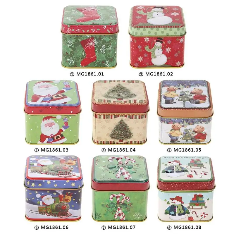 Милый Рождественский мини подарок посылка коробка олова конфеты выпечки печенья
