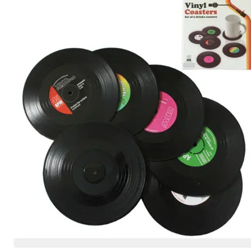 Горячие Ретро виниловые записи CD Coaster музыка напиток чашки коврики держатели