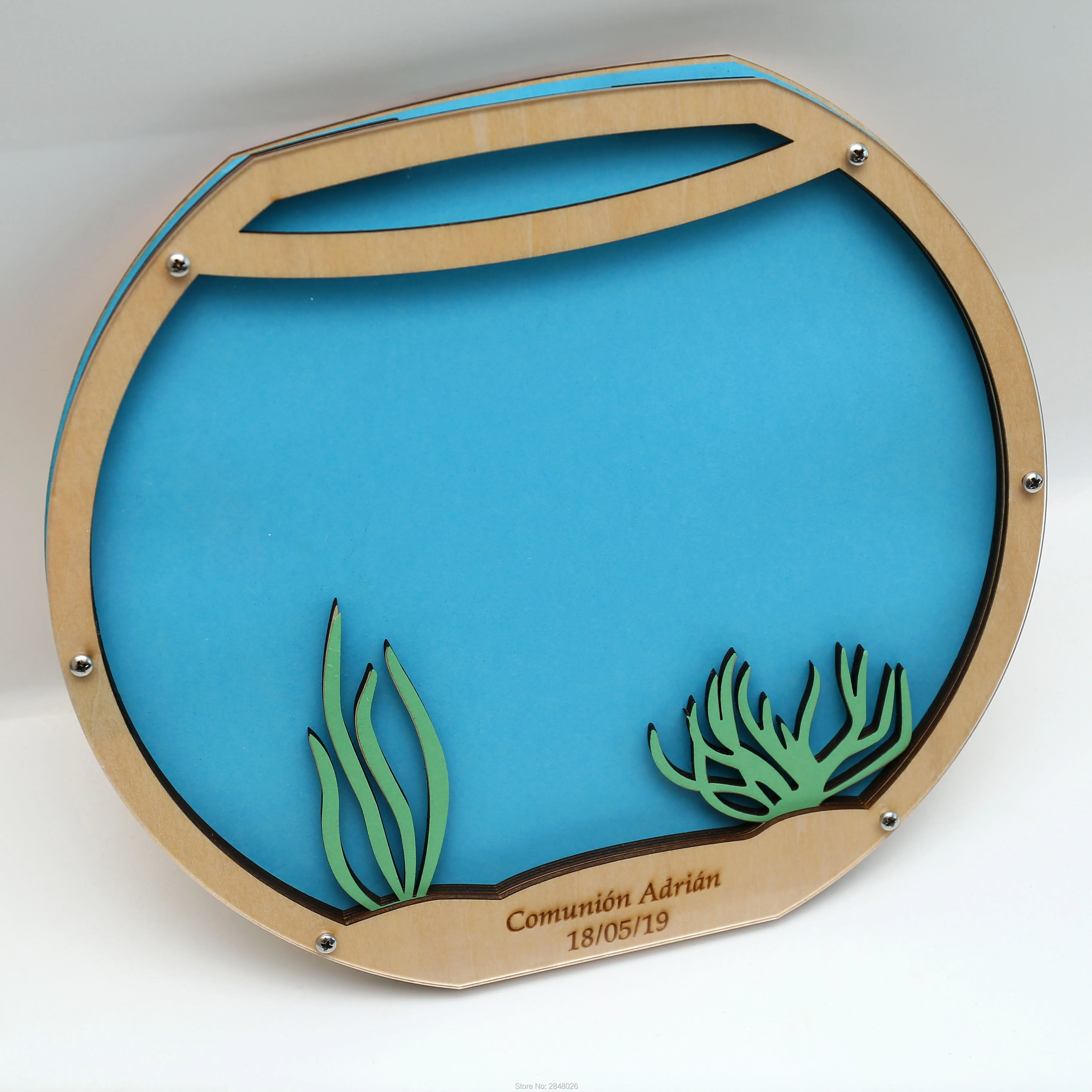 Wooden Wedding Fishtank Guest Book, Sea themed party Drop Box,fishes Guest Book Alternative, wedding Guest Book