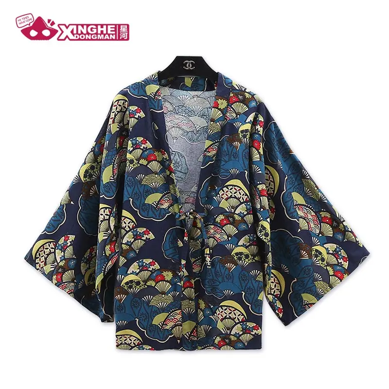 Milky Way Anime Japanese Haori Traditional Kimono Linen Clothes Red Blue Unisex Original | Тематическая одежда и униформа