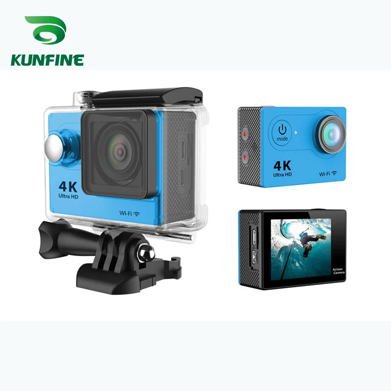 

KUNFINE Ultra HD 4K Sports DV Action Camcorder 2.0" Screen 170 WiFi CMOS-Sensor Waterproof 7 Colors H9