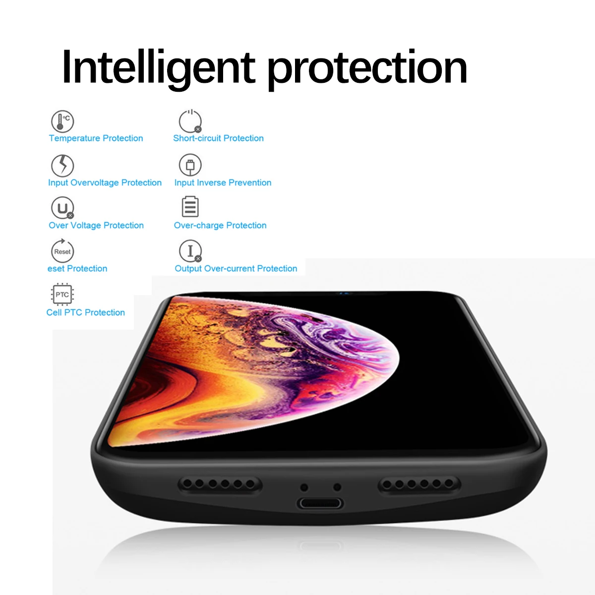 Для iPhone Xs аккумулятор Max Case 6000 мАч тонкий внешний портативное зарядное устройство