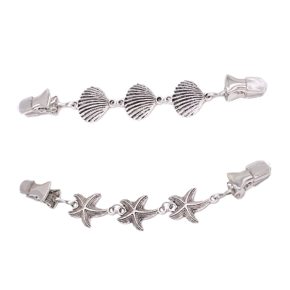 2 шт. одежда зажимы стерлингового серебра покрытием пляж элемент Звезда Форма