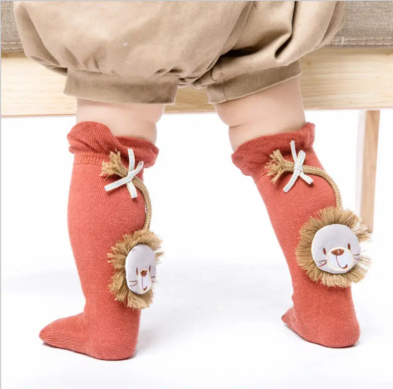 Pudcoco/Новые брендовые чулки до колена Детские хлопковые с рисунком для детей от 0 3