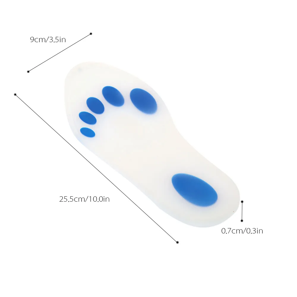 1 Pair Soft Silica Gel Insoles Cushion Anti-slip Sneaker Leather Shoe Pads Feet Care Protector | Красота и здоровье