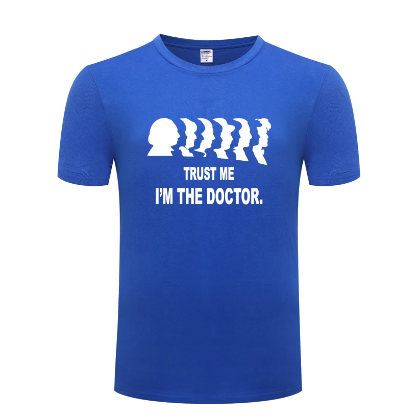 Мужская футболка с круглым вырезом Im The Doctor Who Повседневная хлопковая коротким