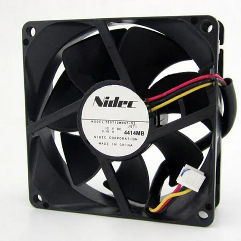 NIDEC 8 см 80*80*25 мм T80T12MHA7-52 DC 12V 0.10A 3-линии Ультра тихий охлаждающий вентилятор |