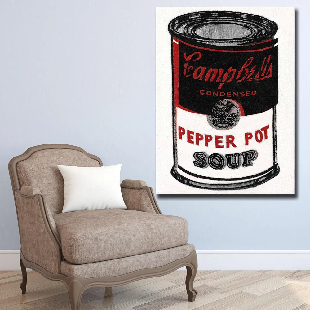 

Pop Art Print Wall Painting Andy Warhol Campbell's Soup Pepper Pot Soup Decorative Picture Art Prints for Living Room Unframed