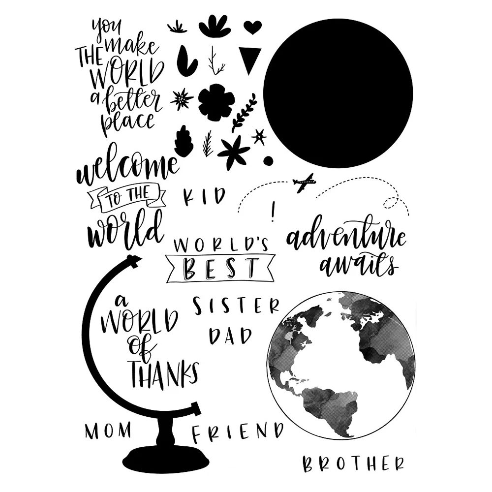 

globe Transparent Clear Silicone Stamp/Seal for DIY scrapbooking/photo album Decorative clear stamp