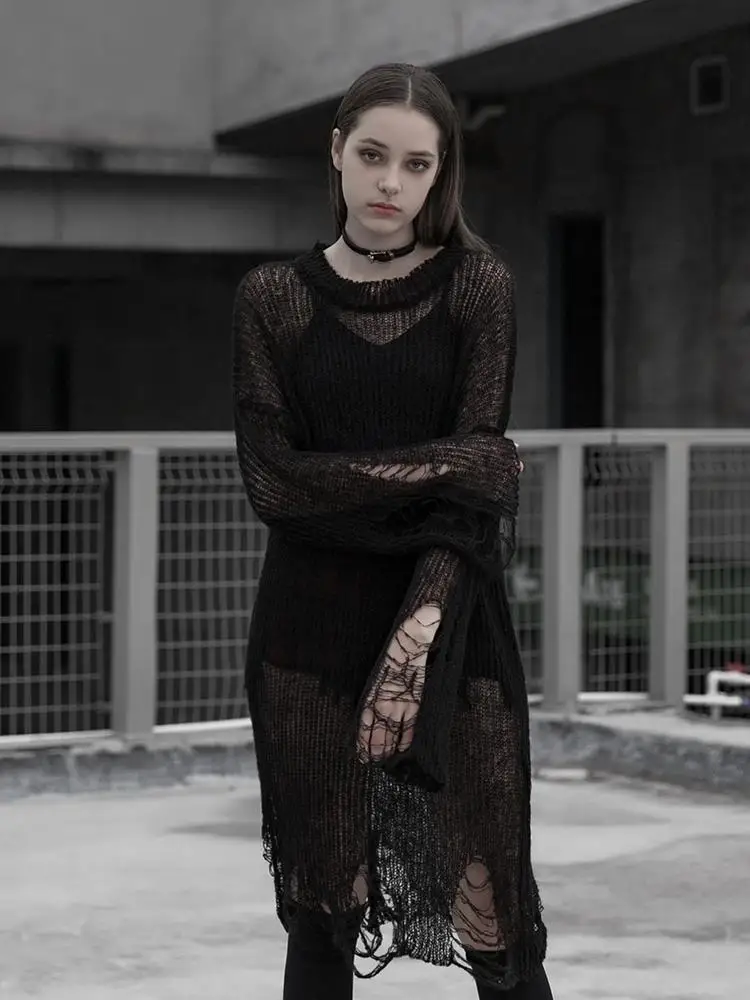 Женское трикотажное платье в стиле панк PM135TM|Женские платья| |