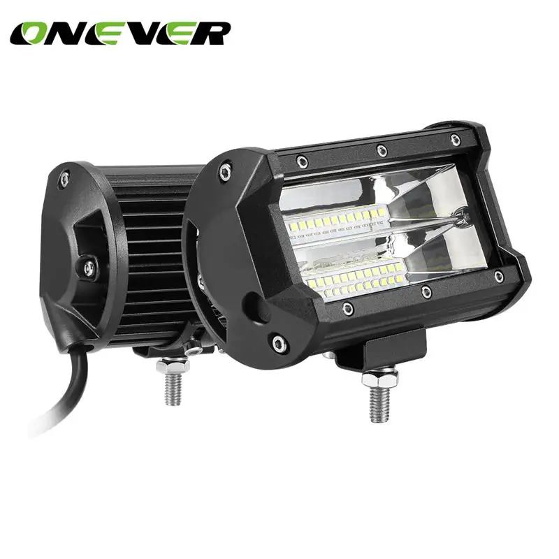 Onever 2 предмета светодиодный Подсветка бар 12V 72W прожектор 24V 6000K осветительные