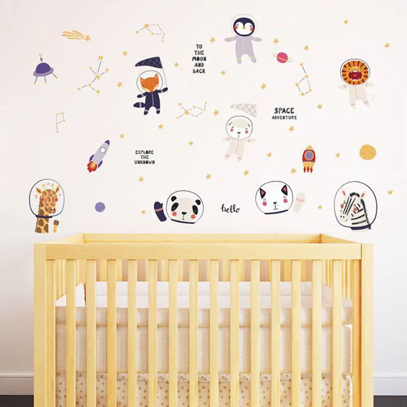 Zollor космические животные Explorer DIY наклейки на стену Ins звезды Dreamer прекрасный дом