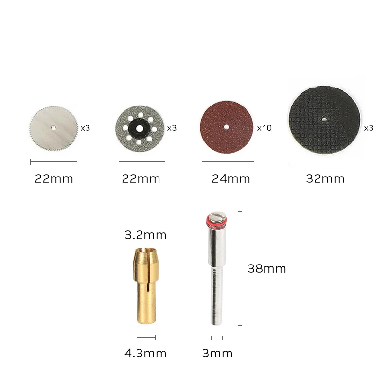 Tungfull 21 шт. режущее колесо набор аксессуаров для Dremel режущие диски вращающийся