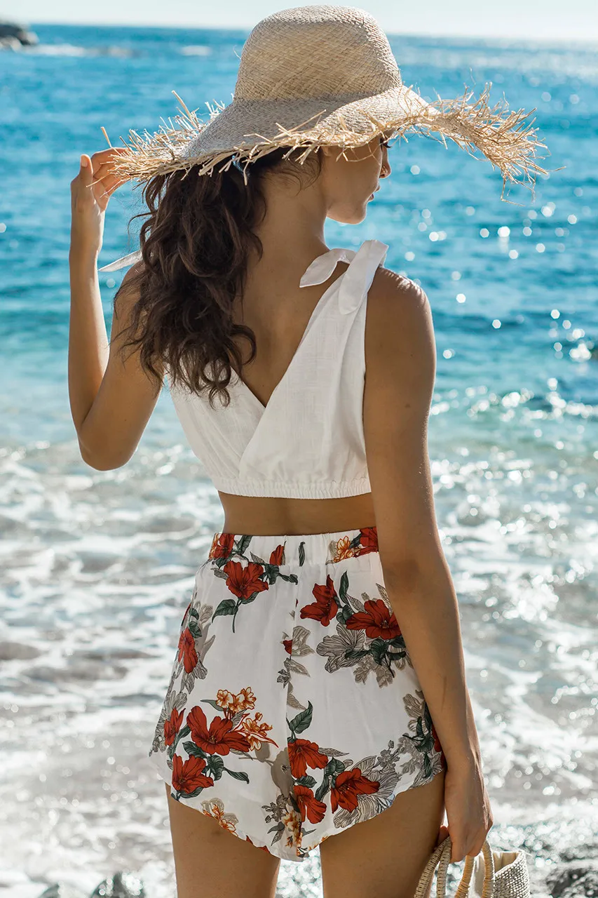 Модные женские летние повседневные пляжные пикантные шорты с высокой талией и